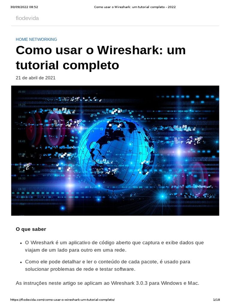 Wireshark Tutorial 1 Pdf Rede De Computadores Microsoft Windows