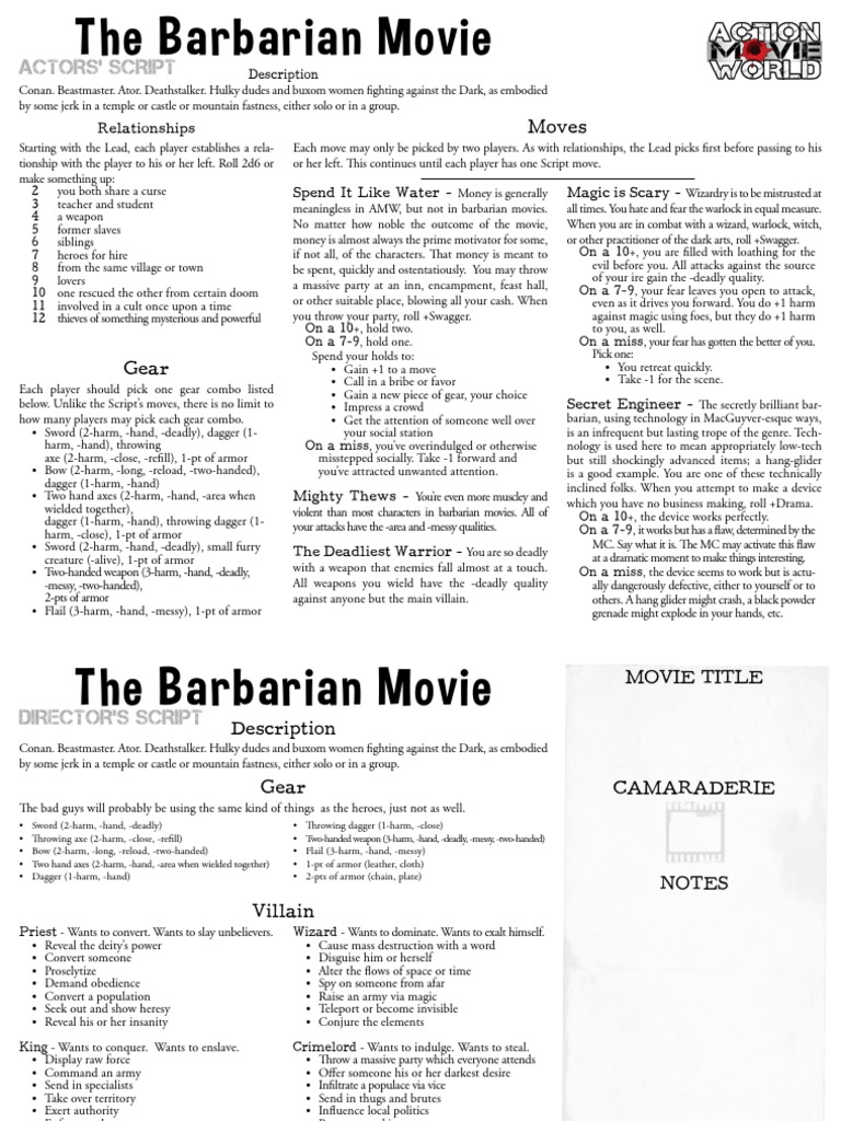 Barbarian Movie Script Overview | PDF | Ninja