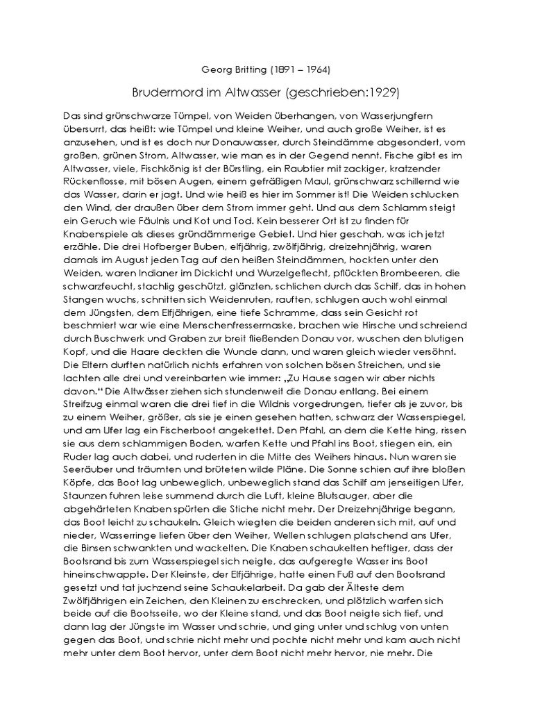 Brudermord Im Altwasser PDF