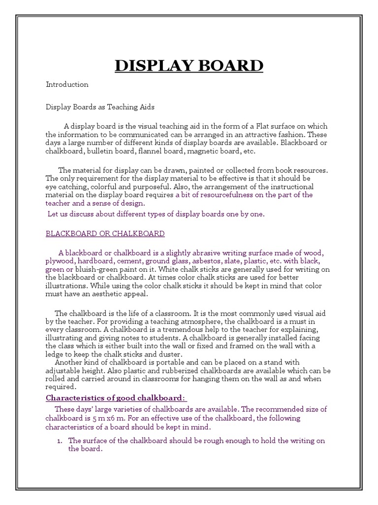 Display Board | PDF