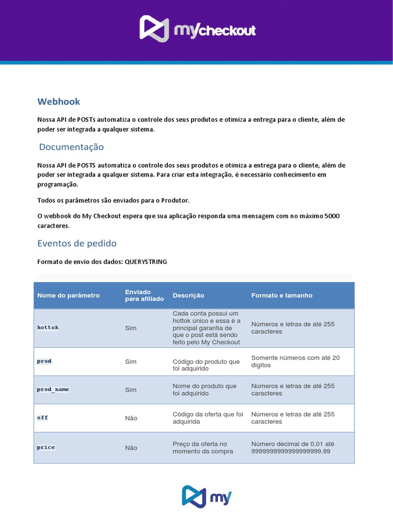 Integração de Webhook para My Checkout | PDF | Informática