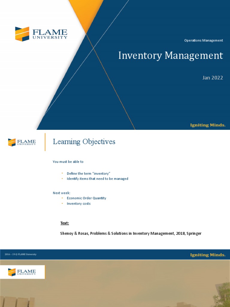 Lesson 11-12 Inventory Management | PDF | Inventory | Economies