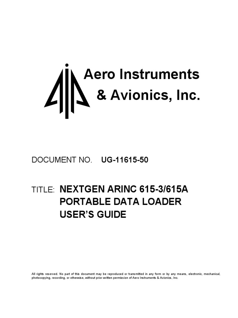 ARINC 615-3/615A Data Loader Guide | PDF | Button (Computing) | Booting