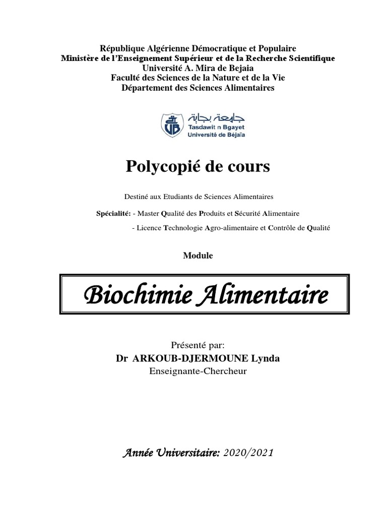 Biochimie Alimentaire Concepts Cl s PDF Amidon Biochimie