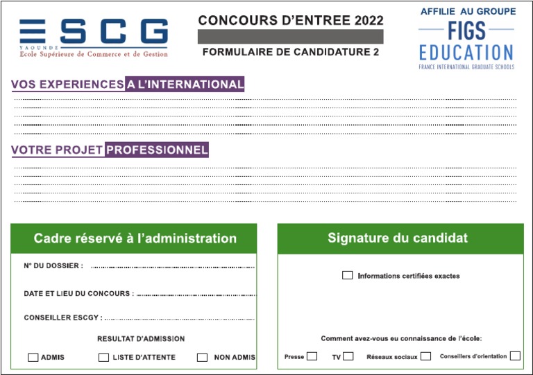 comment faire une demande de candidature pour un concours