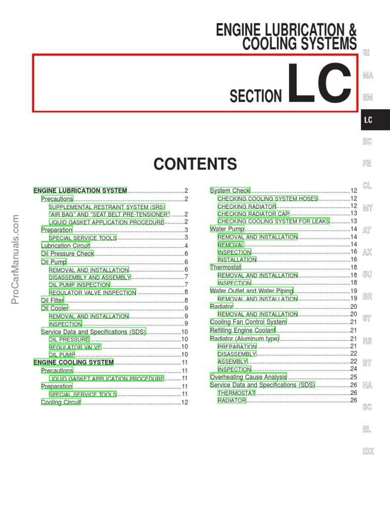 Engine Lubrication Cooling Systems | PDF | Airbag | Seat Belt