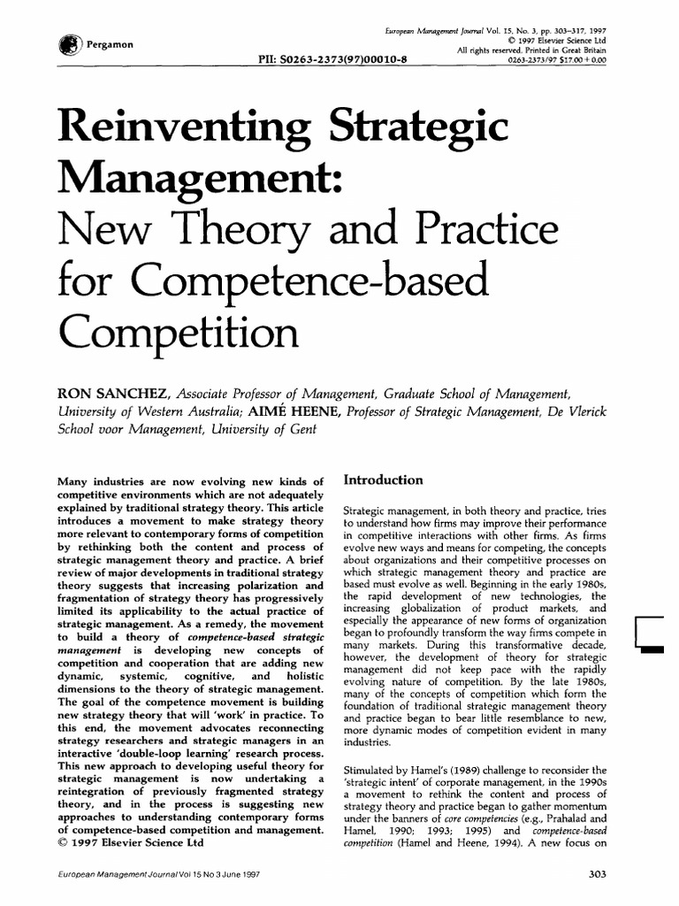 Curated visual reference: Fresh Look at Reinventing Strategic Management New Theory And Practice For