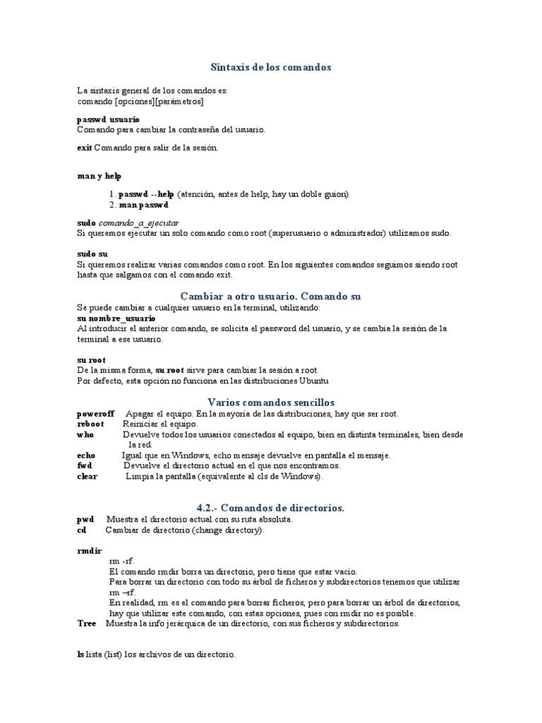 Sintaxis de Los Comandos | PDF | Archivo de computadora | Software