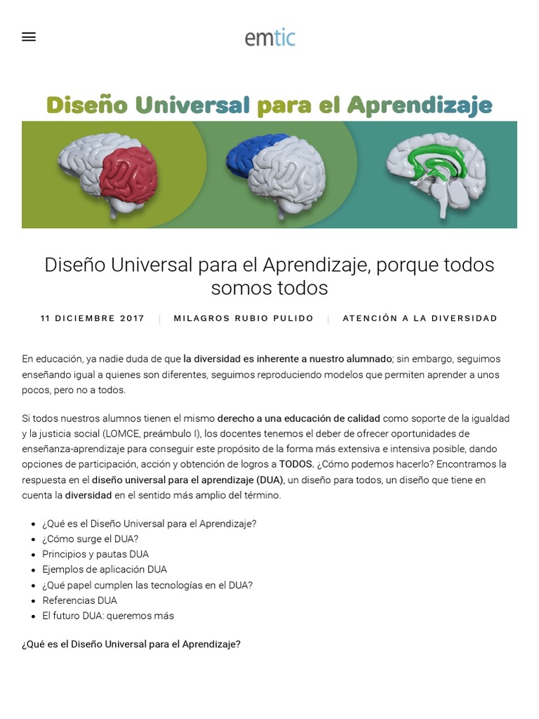 Diseño Universal para el Aprendizaje DUA | PDF | Enseñando | Plan de ...