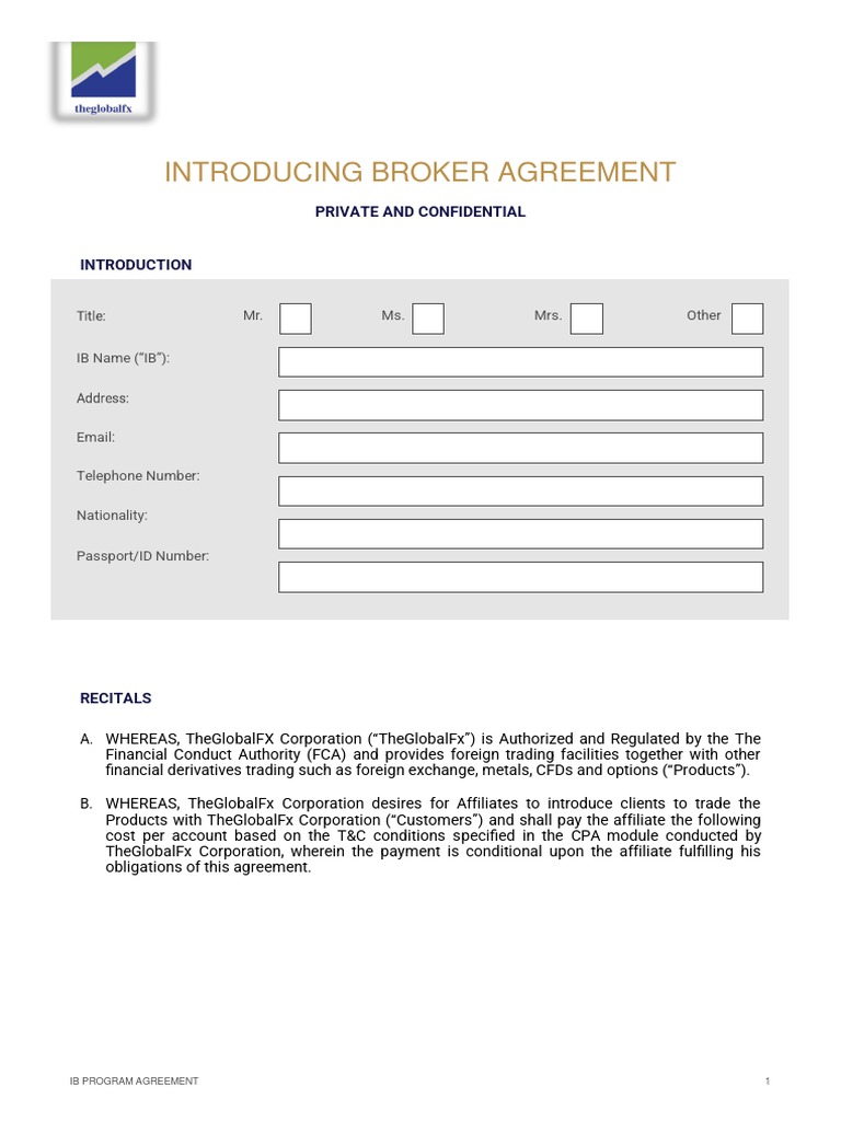 TheGlobalFx IB Program Agreement Final | PDF | Corporations | Tax Refund