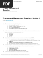 Procurement Management Question - Section 1 - Project Management Question