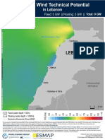 Technical Potential For Offshore Wind in Lebanon Map