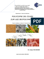Polycopie de Cours Sur Les Biopolymeres: Département: Génie Des Matériaux