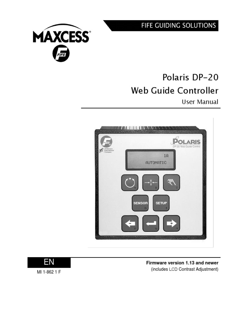 Polaris dp 20 web guide controller user manual pdf menu computing
