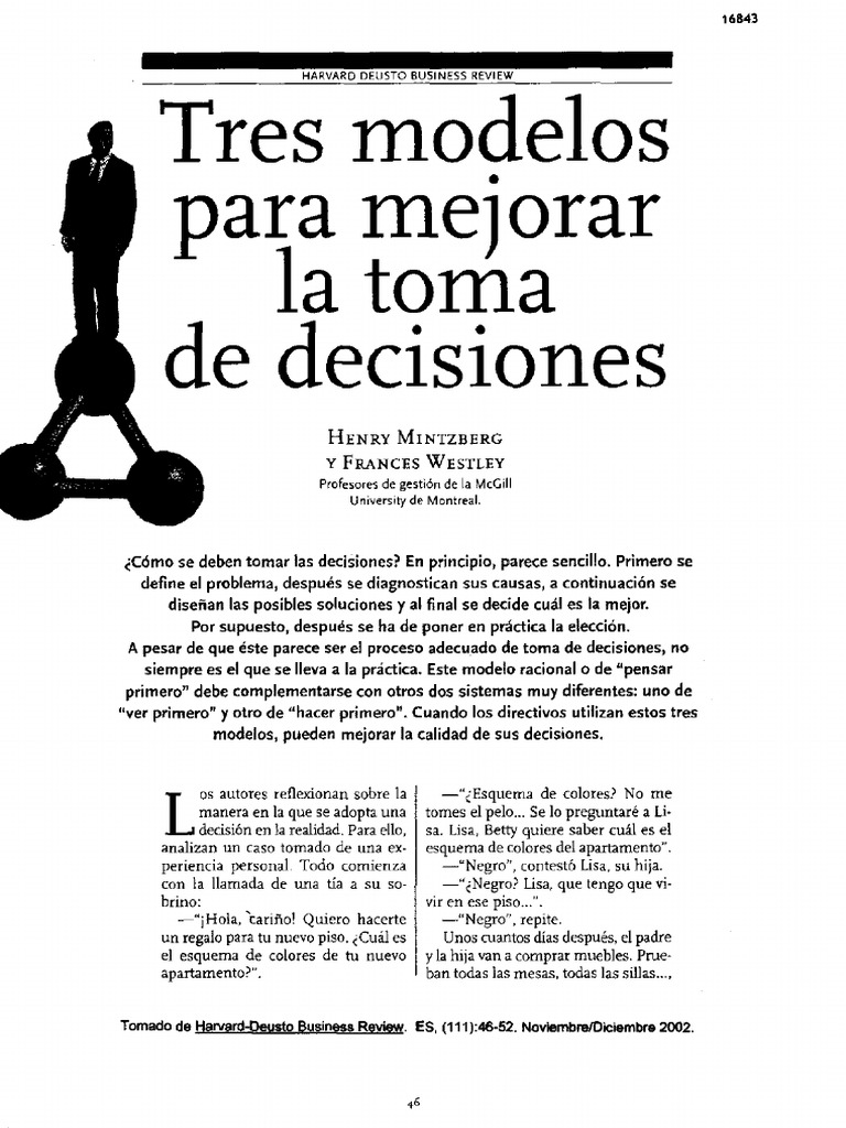 16843-Tres Modelos para Mejorar La Toma de Decisiones | PDF