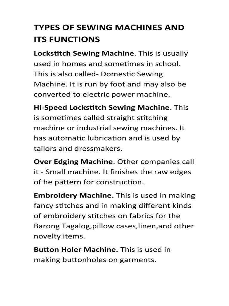 An InDepth Exploration of Sewing Machines Functions, Parts