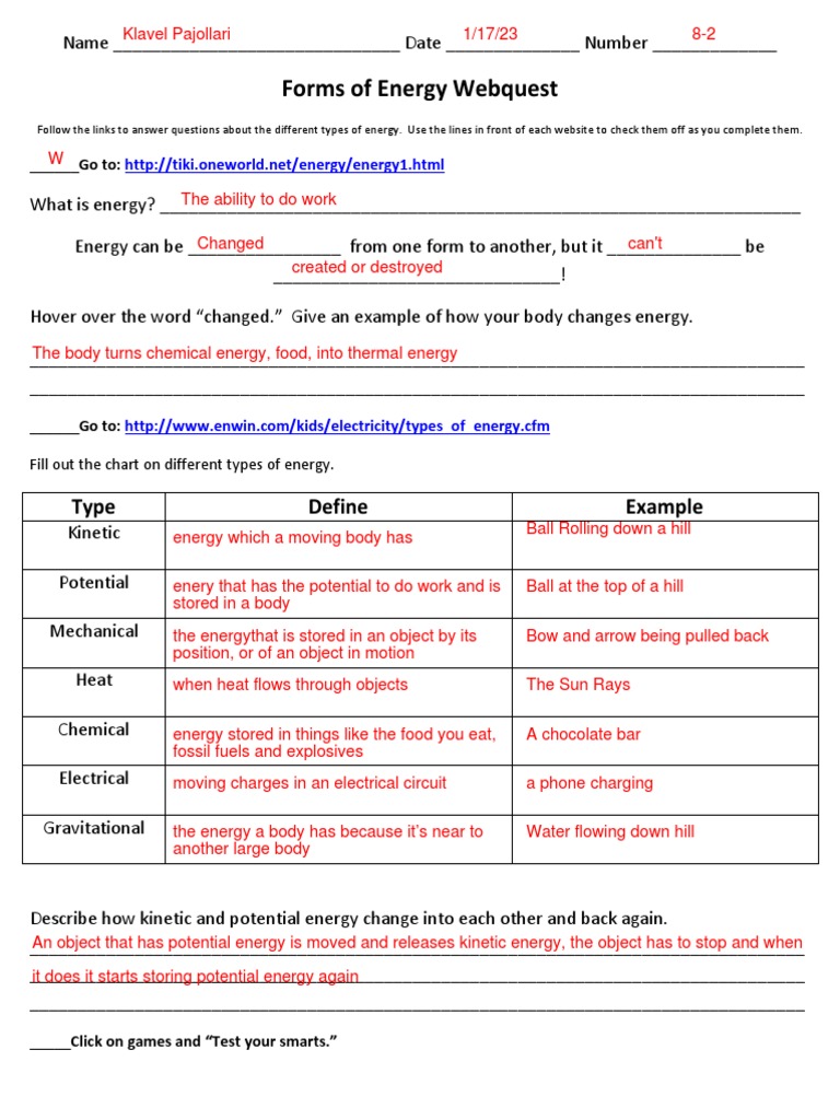 Understanding Energy A Comprehensive quest on Forms of Energy PDF