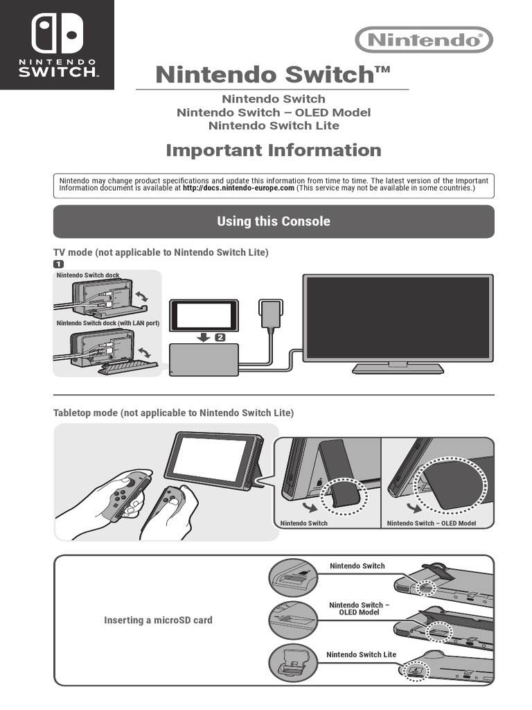 NSwitch ImportantInformation UKV | PDF | Video Game Consoles ...