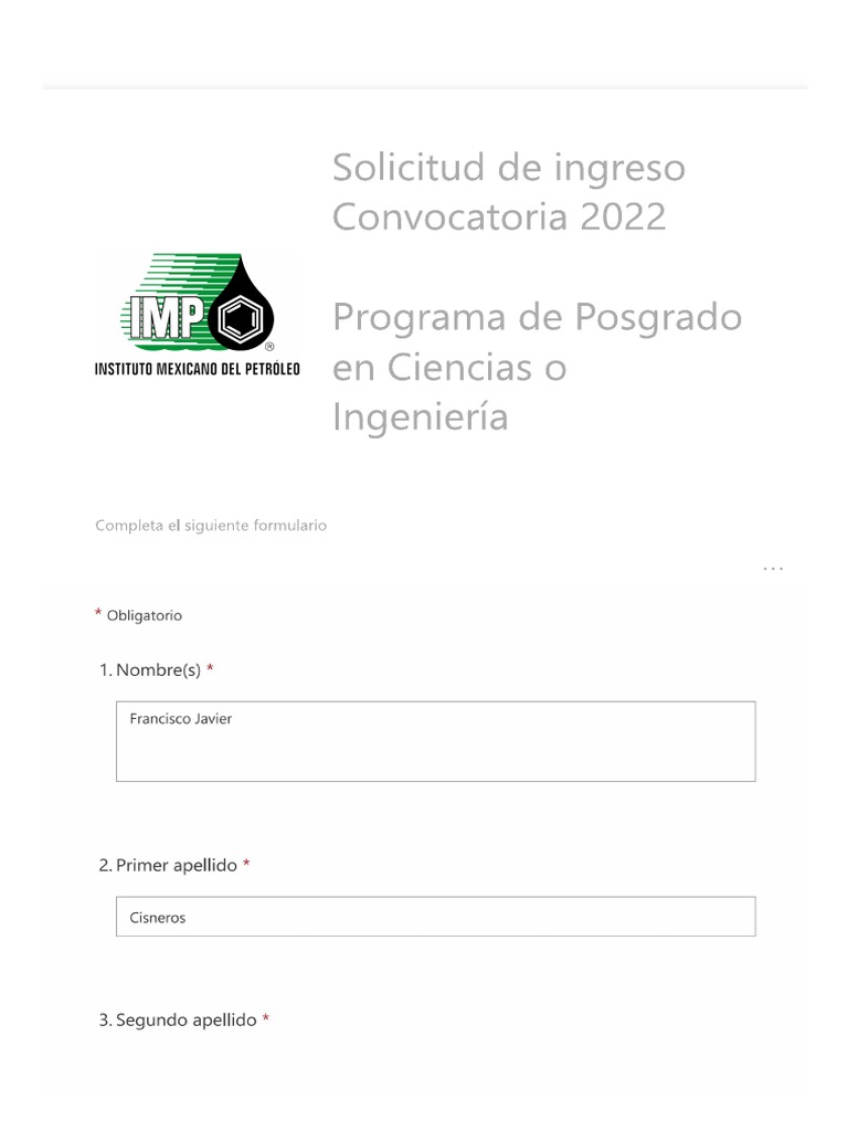 Formulario pdf