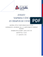 Ensayo Empresa y Ética en Tiempos de Covid