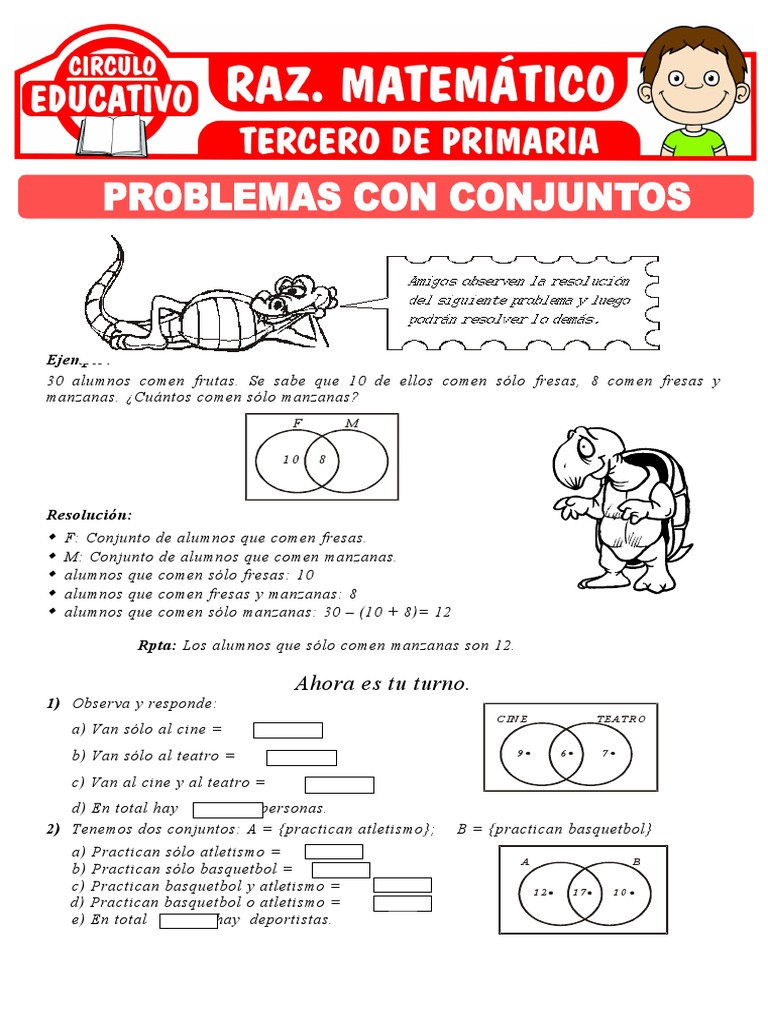 Problemas de Conjuntos para Tercer Grado | PDF | Estudios de idiomas ...