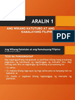 FILIPINOLOHIYA Aralin 1 Ang Wikang Katutubo at Kamalayang Filipino
