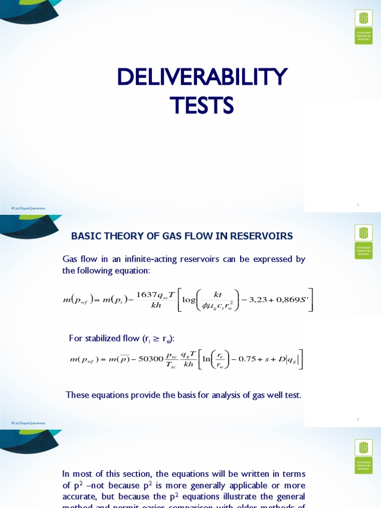 Gas Well Deliverability Testing Methods | PDF | Equations | Gases