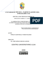 Universidad Técnica Particular de Loja: Escuela de Ciencias Jurídicas