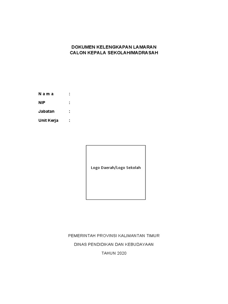 Dokumen Lamaran Calon Kepala Sekolah | PDF
