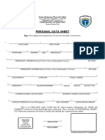 Personal Data Sheet: Ramon Magsaysay Memorial College