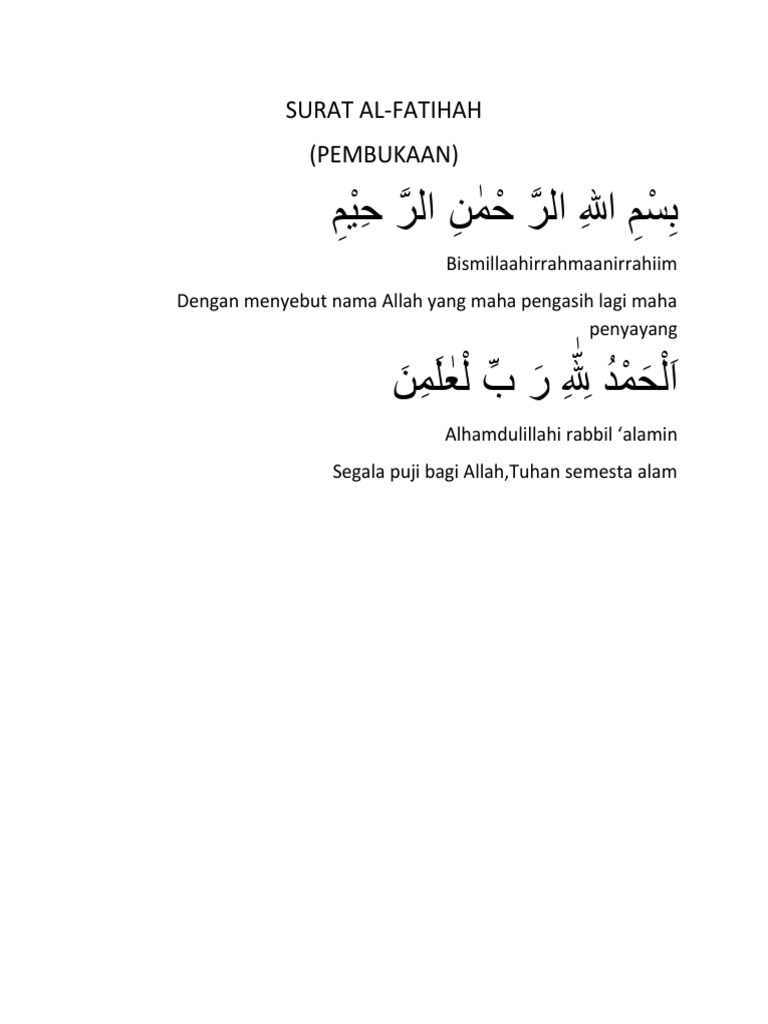 Al Fatihah Dan Artinya Pdf