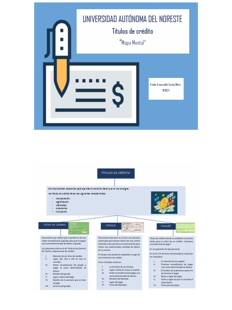 Mapa Mental Cheque Pagare y Letra de Cambio | PDF | Cheque ...