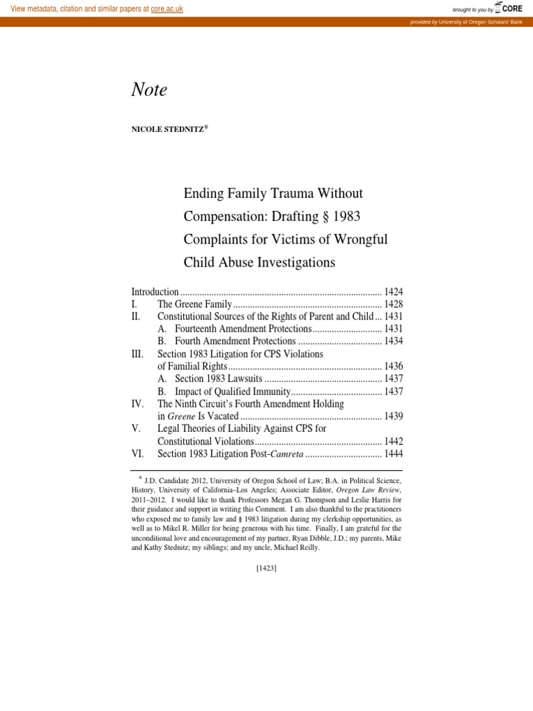 Due process clause pdf child protective services qualified immunity