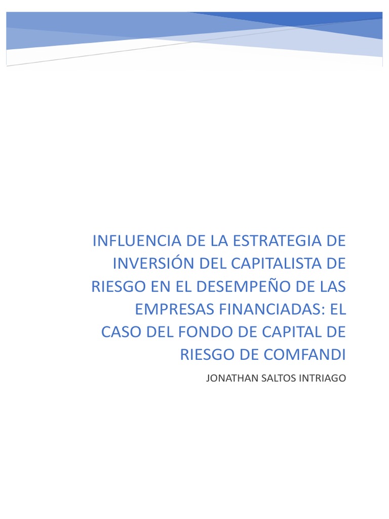 Impacto del Capital de Riesgo en Empresas | PDF | Capital de riesgo ...