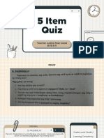 Udani 5 Item Quiz