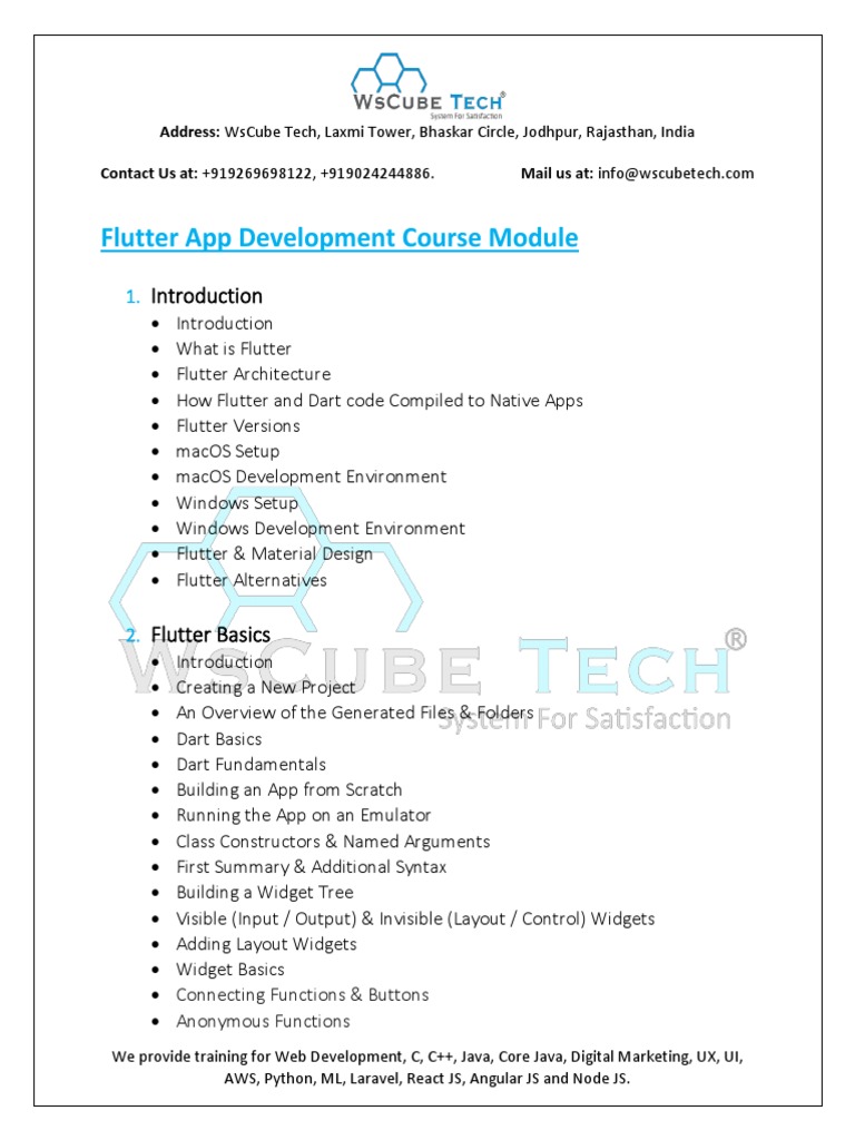 Flutter App Development Course Module | PDF | Mobile App | Ios