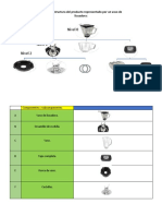 Estructura de producto y lista de materiales para vaso de licuadora