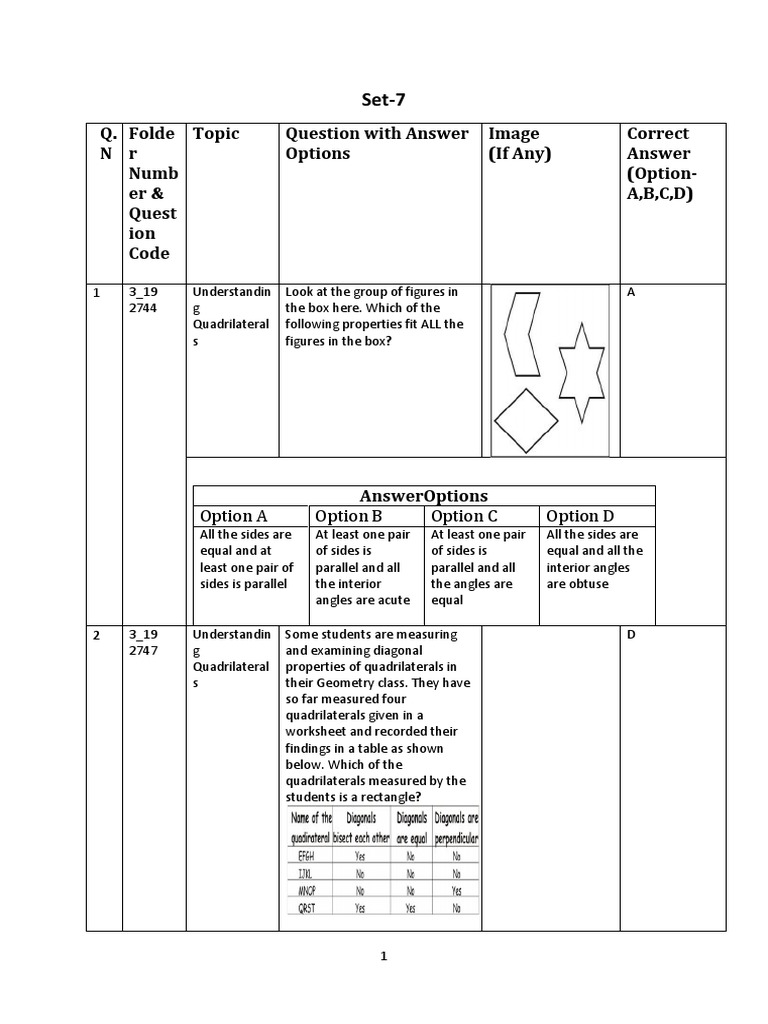Quadrilateral Geometry Questions and Answers | PDF | Rectangle ...