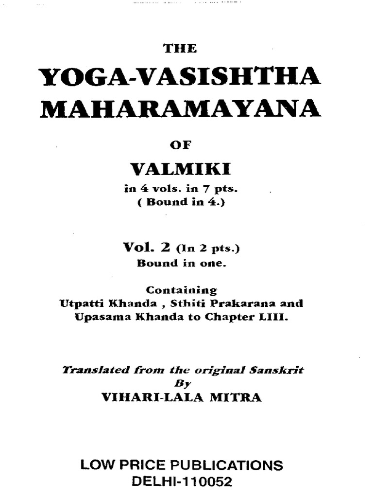 Yoga Vasishtha Vol2 A | PDF
