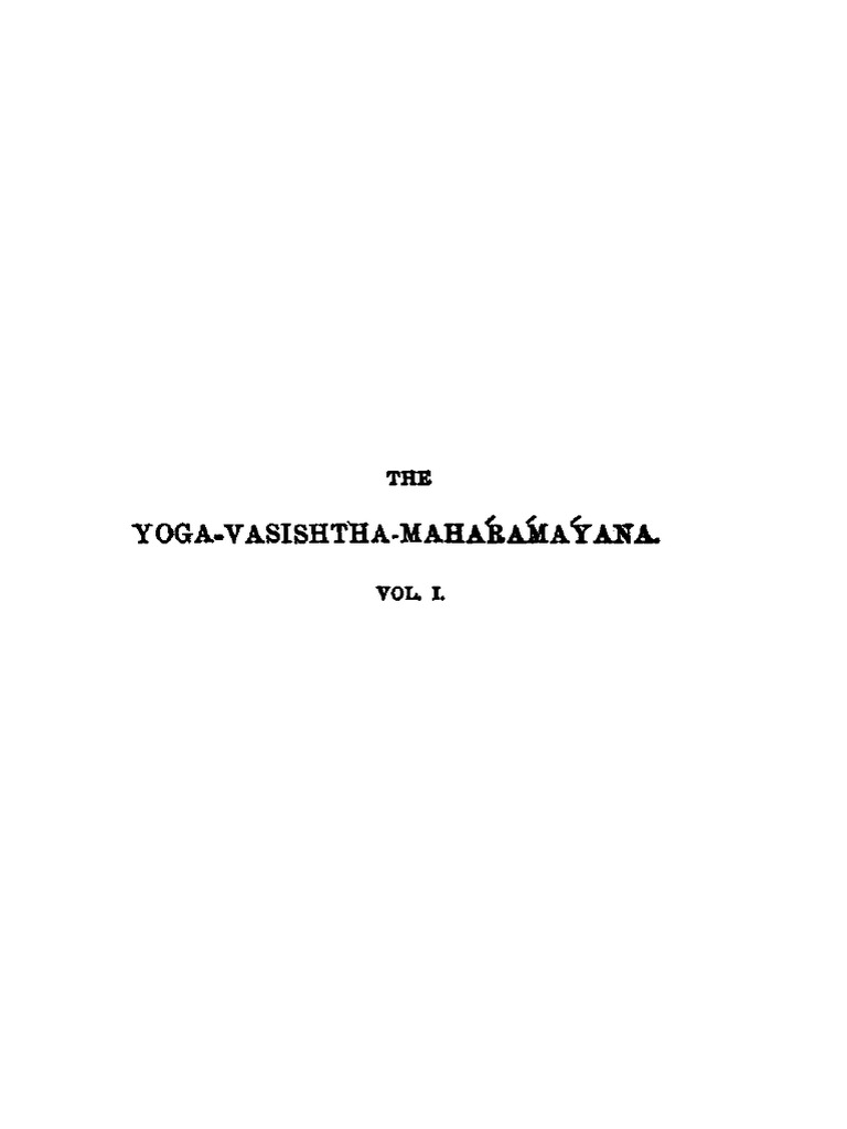 Yoga Vasishtha Vol1 | PDF