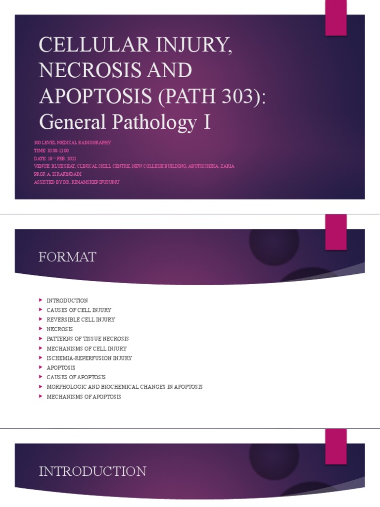 Cellular Injury, Necrosis and Apoptosis | PDF | Apoptosis | Caspase