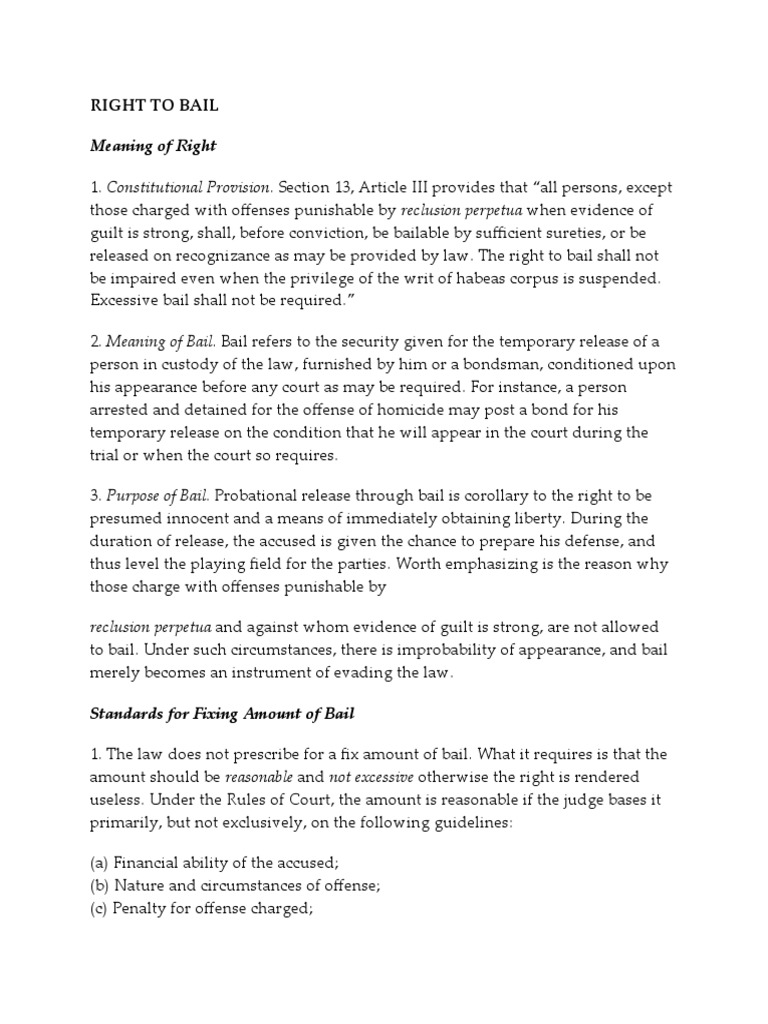 Right To Bail | PDF
