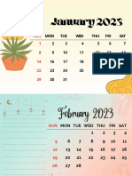 Beige Aesthetic January Monthly Calendar