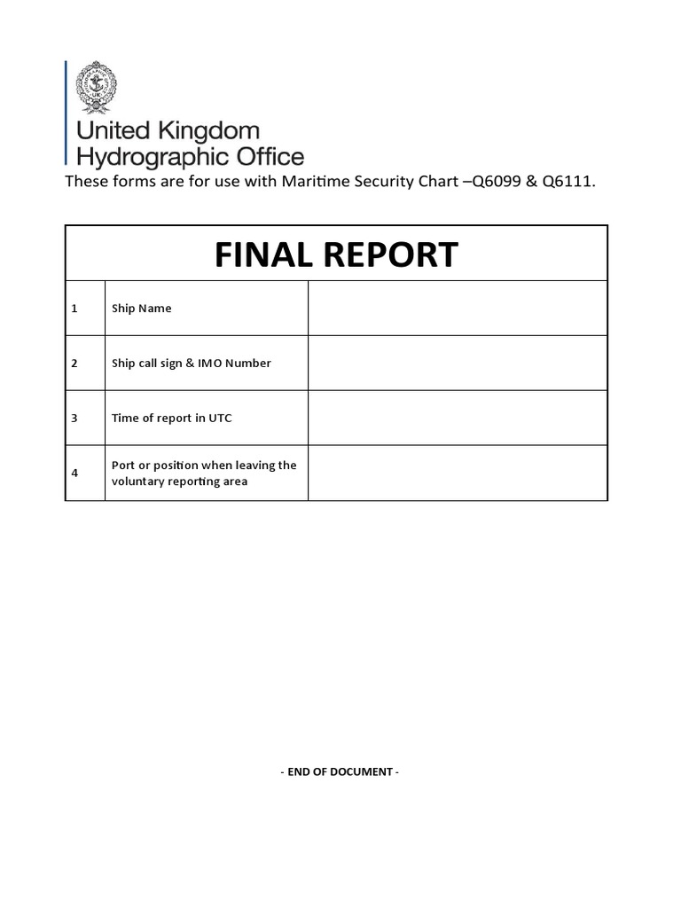 Maritime Security Chart Q6099 & Q6111 | PDF