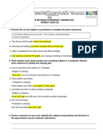 Grade 4-PT2-Grammar Revision Worksheet-December 2022-Answer Key