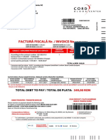 Factură Fiscală Nr. / Invoice No: Total Debt To Pay / Total de Plata