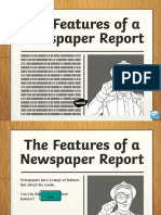 Features of A Newspaper Report PowerPoint