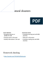 Natural disasters: Recognizing features and describing events