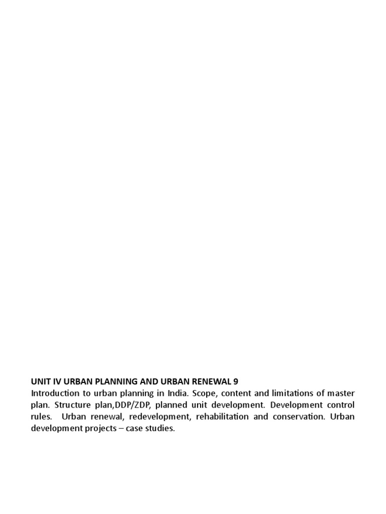Unit 4 - Harini - URBAN PLANNING IN INDIA - PART 1 B.Arch | PDF ...