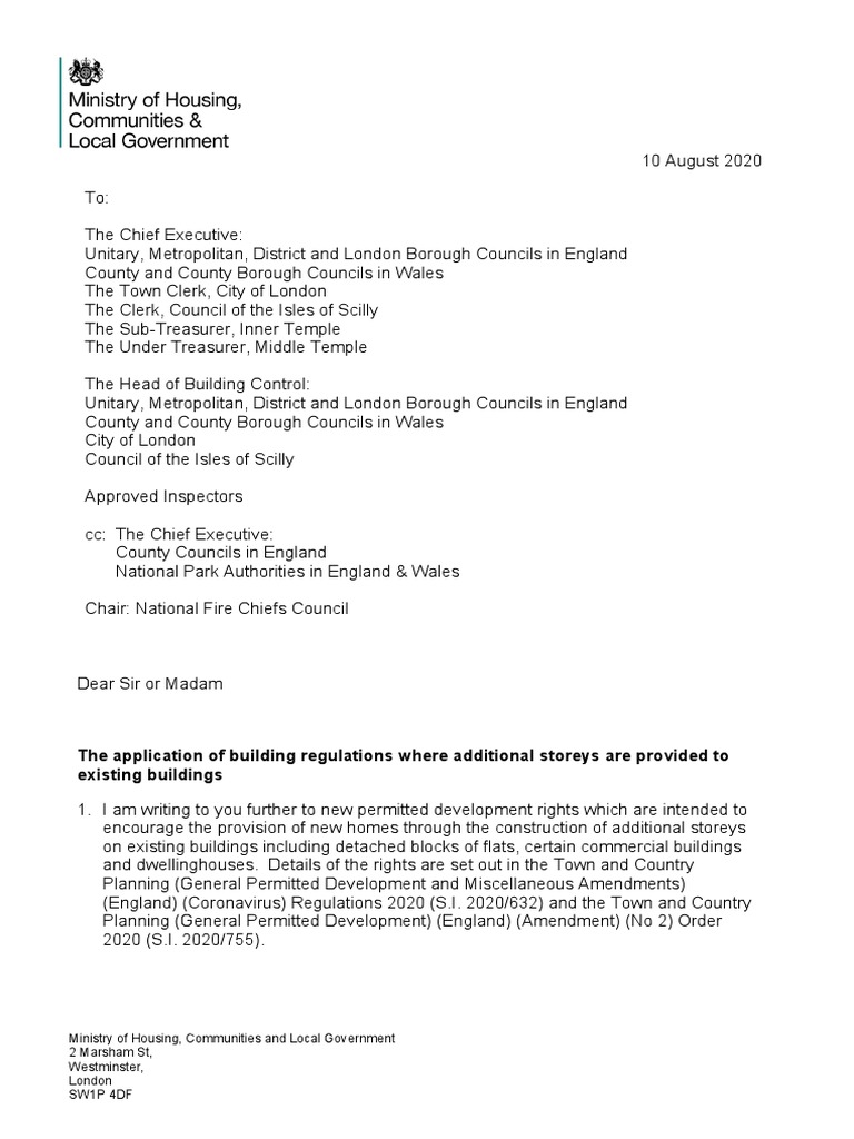 Building Regs Circular 032020 PDF Government Justice